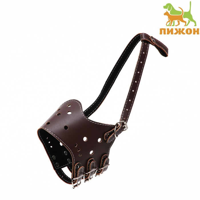 Намордник из прессованной кожи регулируемый, №4, ДН 8,8 см, ОМ 29-35 см, коричневый Намордник из прессованной кожи регулируемый, №4, ДН 8,8 см, ОМ 29-35 см, коричневый