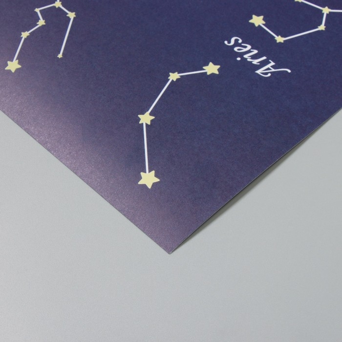 Бумага для скрапбукинга Бумага для скрапбукинга "Созвездия" плотность 180 гр набор 5 шт 30,5х32 см