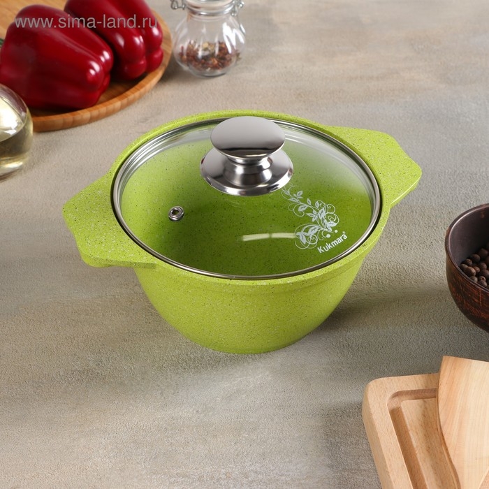 Кастрюля Trendy style, 1 л, антипригарное покрытие, цвет зелёный Кастрюля Trendy style, 1 л, антипригарное покрытие, цвет зелёный
