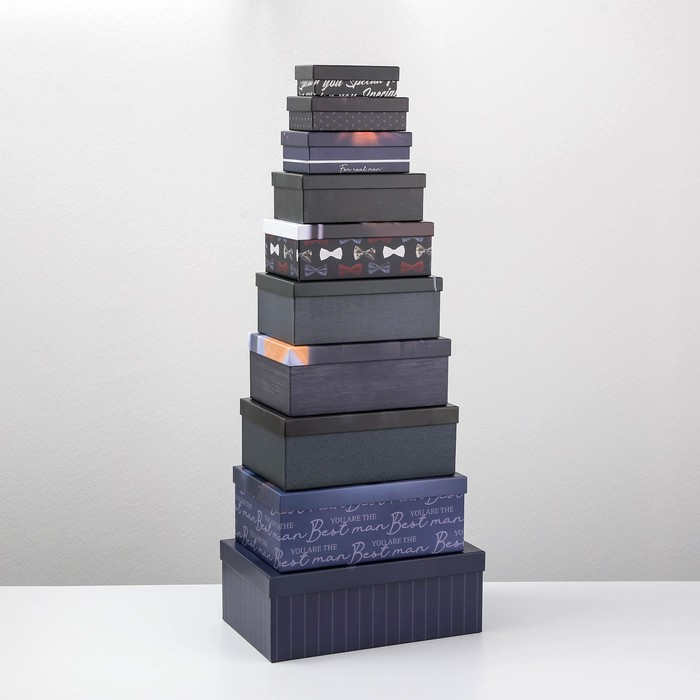 Набор коробок 10 в 1, упаковка подарочная, «MAN», 12 х 7 х 4 - 32.5 х 20 х 12.5 см