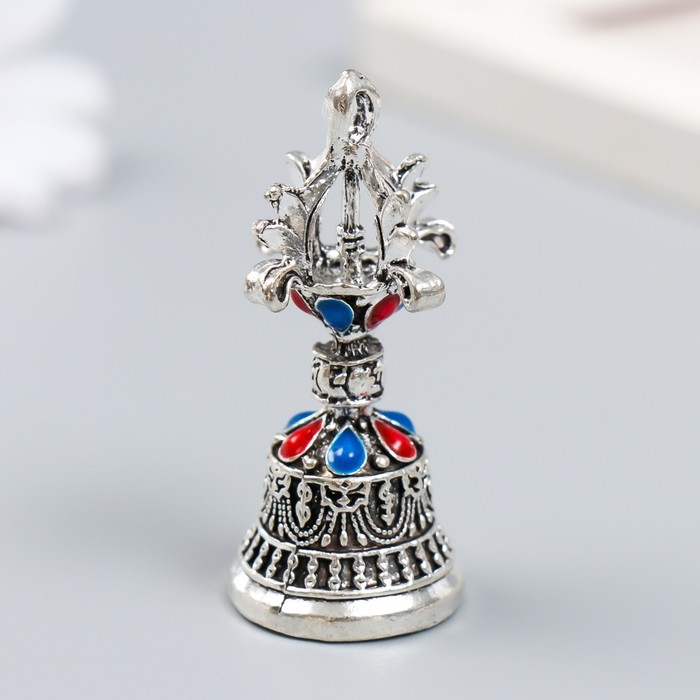 Колокольчик металл  Колокольчик металл "Колокол императора" с цветными камешками d=2,7 см 5х2,7х2,7 см