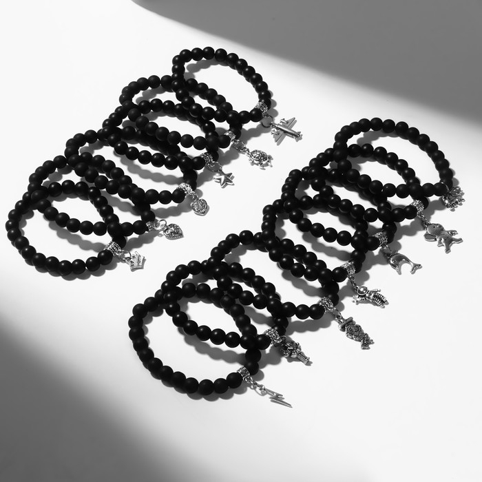 Браслет с подвеской МИКС шар №8 Браслет с подвеской МИКС шар №8 "Шунгит", 5,5см