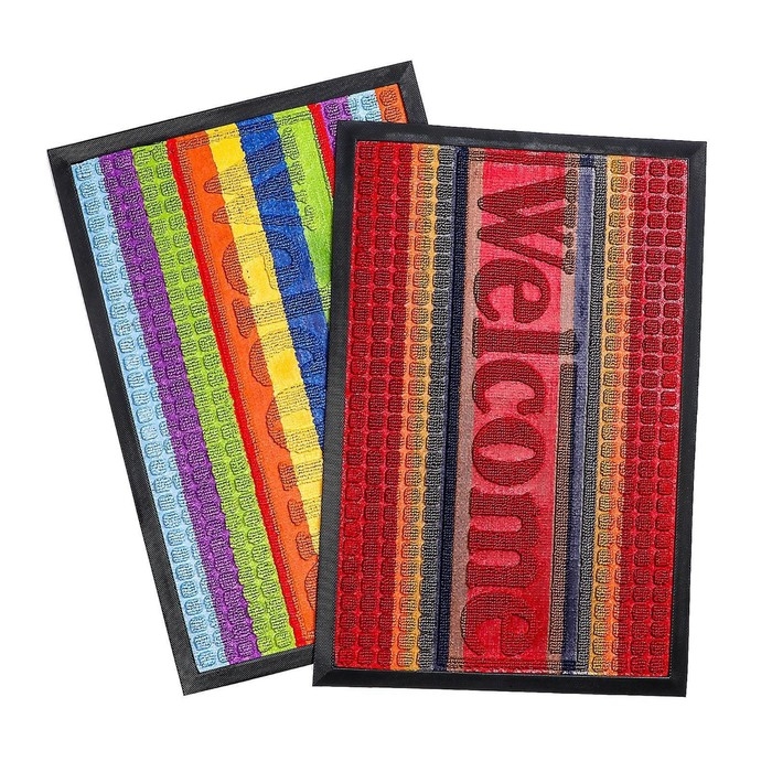 Коврик влаговпитывающий придверный с окантовкой Доляна «Welcome. Стандарт», 40×60 см, цвет МИКС Коврик влаговпитывающий придверный с окантовкой Доляна «Welcome. Стандарт», 40×60 см, цвет МИКС