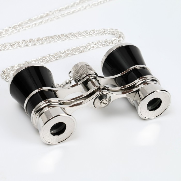 Бинокль театральный 3х25 хромированный, цвет чёрный Бинокль театральный 3х25 хромированный, цвет чёрный