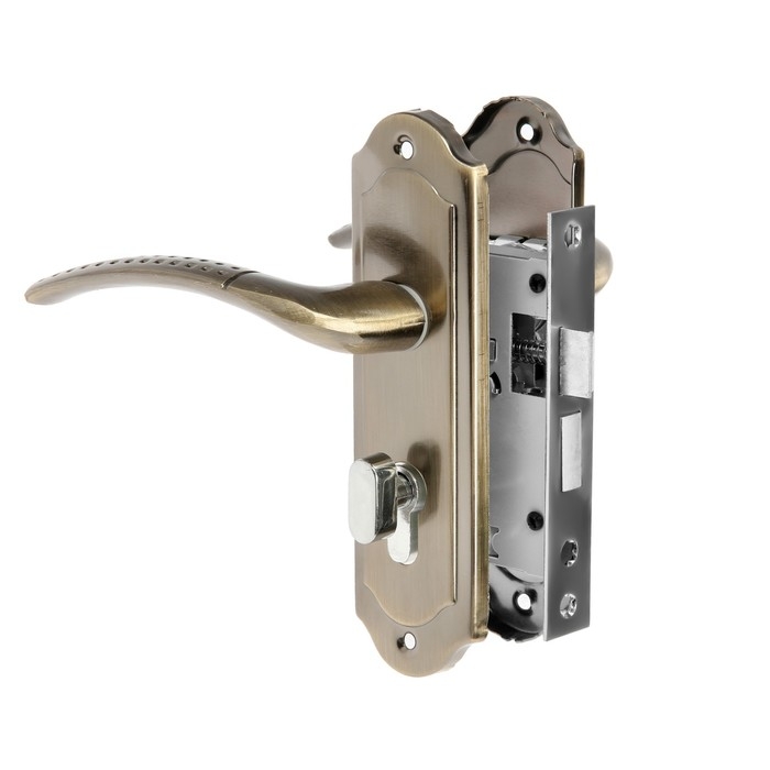 Замок врезной LOCKLAND RD001, с ручкой, 3 ключа, цвет бронза Замок врезной LOCKLAND RD001, с ручкой, 3 ключа, цвет бронза