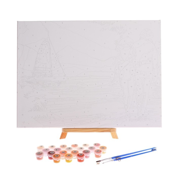 Картина по номерам на холсте с подрамником «Прогулка по пляжу», 40х30 см Картина по номерам на холсте с подрамником «Прогулка по пляжу», 40х30 см