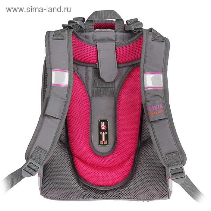 Рюкзак каркасный школьный 36 х 28 х 16 см, эргономичная спинка, Stavia Рюкзак каркасный школьный 36 х 28 х 16 см, эргономичная спинка, Stavia "Мишка", серый