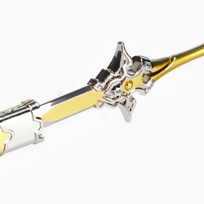 Сувенирное оружие подвесное мини Сувенирное оружие подвесное мини "Меч в стиле Геншин", брелок, 21 см, золотой с фиолетовым