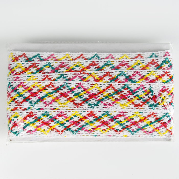 Тесьма многоцветная «Зигзаг», ширина 4 см, в упаковке 25 м Тесьма многоцветная «Зигзаг», ширина 4 см, в упаковке 25 м