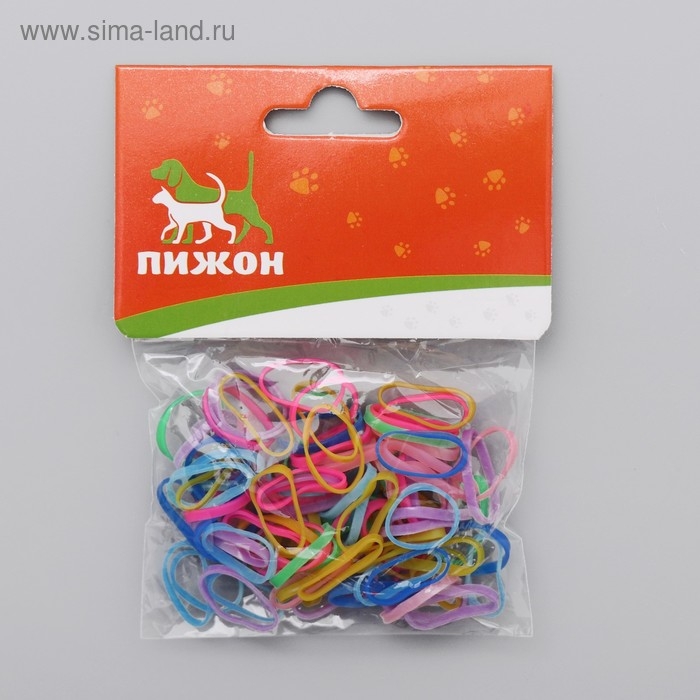 Резинки для животных повышенной прочности, набор 100 шт, микс цветов Резинки для животных повышенной прочности, набор 100 шт, микс цветов