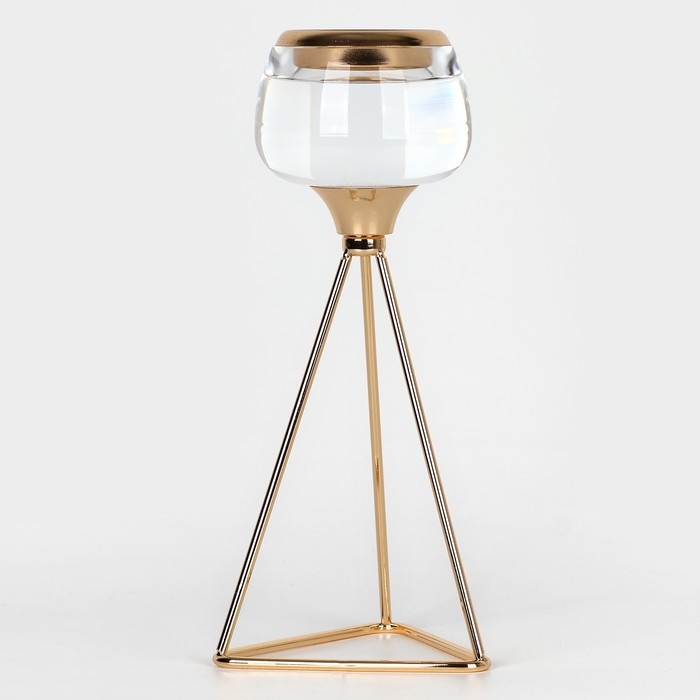 Подсвечник металл, стекло на 1 свечу «Изысканность» цвет золото 9.5 х 9.5 х 22.5 см Подсвечник металл, стекло на 1 свечу «Изысканность» цвет золото 9.5 х 9.5 х 22.5 см