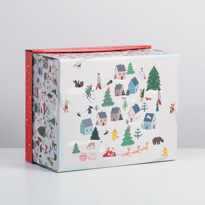Коробка подарочная новогодняя складная «С Новым годом», 31,2 х 25,6 х 16,1 см, Новый год Коробка подарочная новогодняя складная «С Новым годом», 31,2 х 25,6 х 16,1 см, Новый год