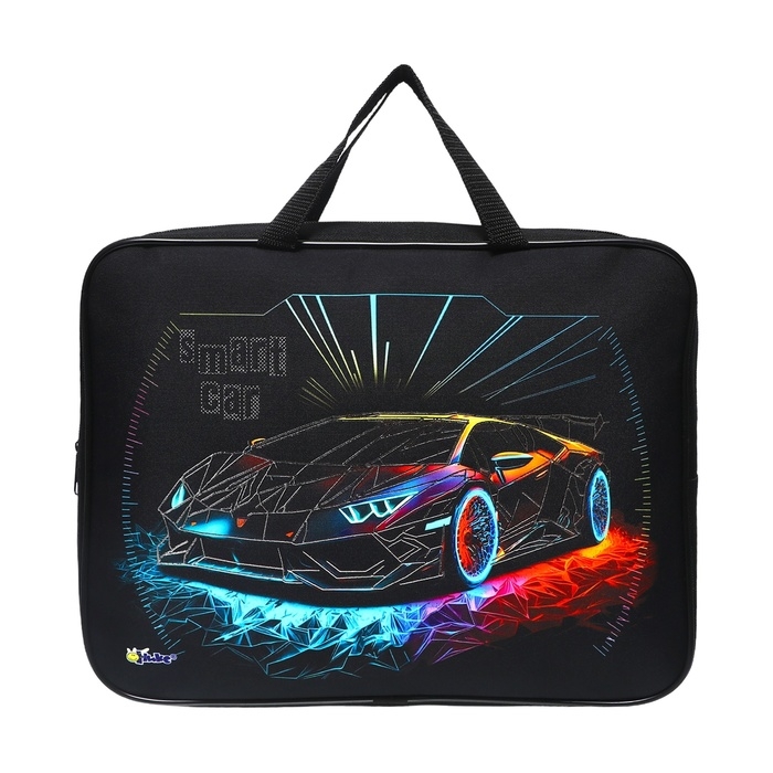 Папка с ручками текстильная А4, 350 х 265 х 80 мм, ПМД 4-22, Папка с ручками текстильная А4, 350 х 265 х 80 мм, ПМД 4-22, "Smart car"