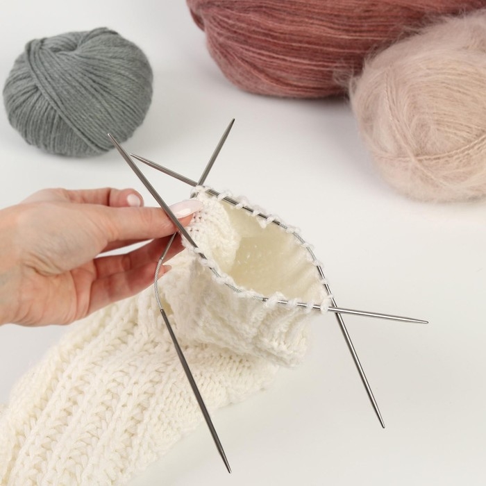 Спицы для вязания, чулочные, гибкие, d = 3,5 мм, 21 см, 3 шт Спицы для вязания, чулочные, гибкие, d = 3,5 мм, 21 см, 3 шт