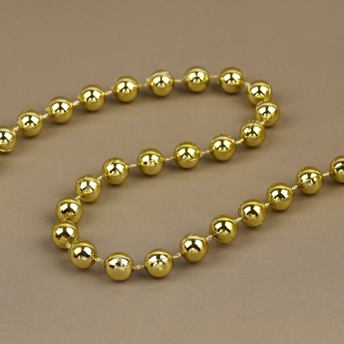 Бусы на нитях, круглые, 7,5 мм, 10 ± 1 м, цвет золотой Бусы на нитях, круглые, 7,5 мм, 10 ± 1 м, цвет золотой