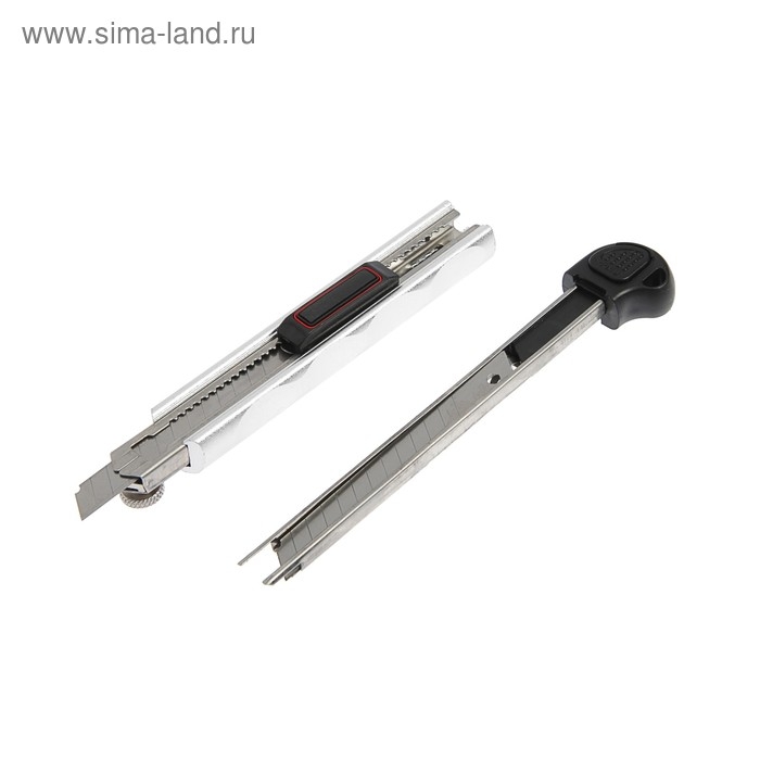 Нож универсальный ТУНДРА, металлический корпус, доп. винтовой фиксатор, 5 лезвий, 9 мм Нож универсальный ТУНДРА, металлический корпус, доп. винтовой фиксатор, 5 лезвий, 9 мм