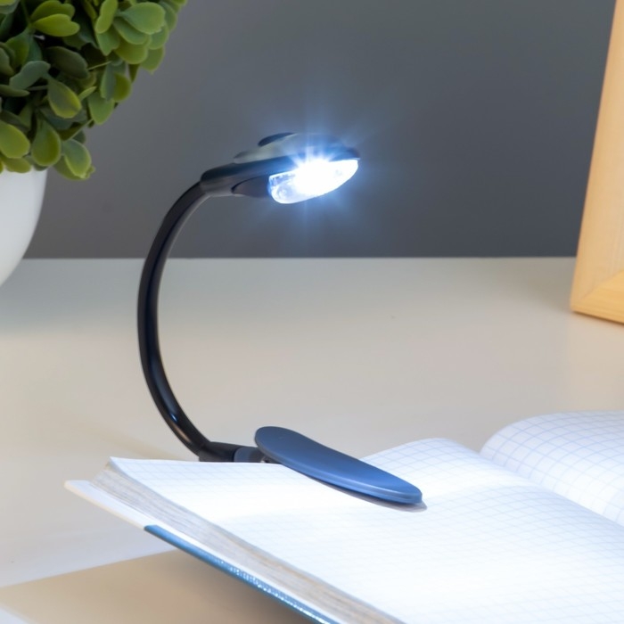 Лампа для чтения на прищепке Лампа для чтения на прищепке "Лоск, серая" 1LED 25х2х3,5 RISALUX