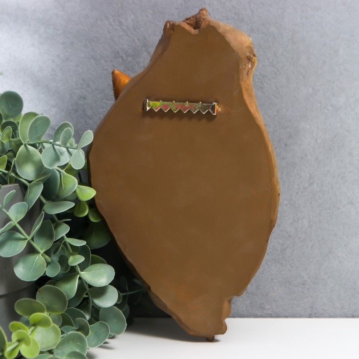 Сувенир настенный полистоун свет Сувенир настенный полистоун свет "Филин в дупле с биноклем" от солн.батареи 23х8,5х13,5 см