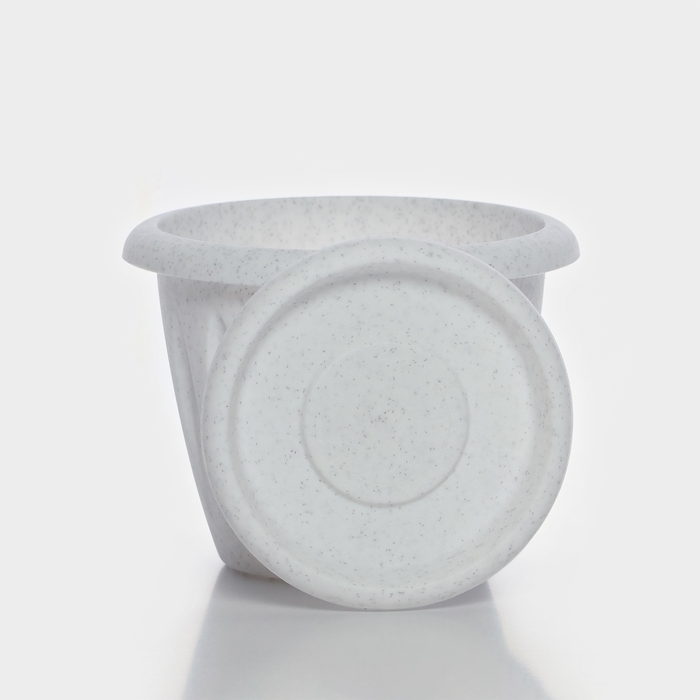 Горшок с поддоном «Фелиция», 400 мл, цвет мраморный Горшок с поддоном «Фелиция», 400 мл, цвет мраморный