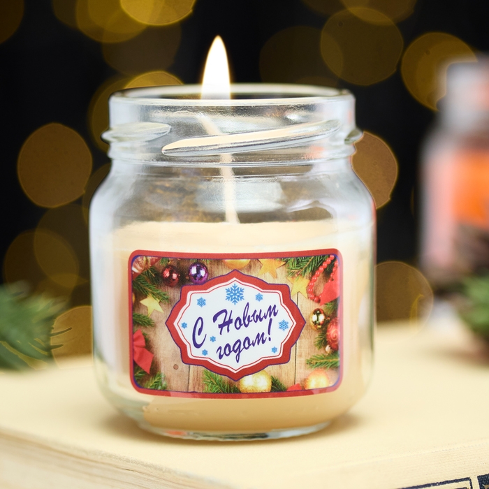 Ароматическая свеча в банке  Ароматическая свеча в банке "Корица", 6,4х6 см