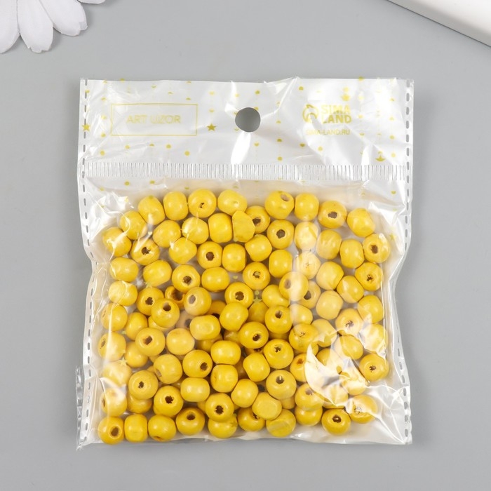 Бусины для творчества дерево Бусины для творчества дерево "Жёлтые" d=0,8 см набор 20 гр