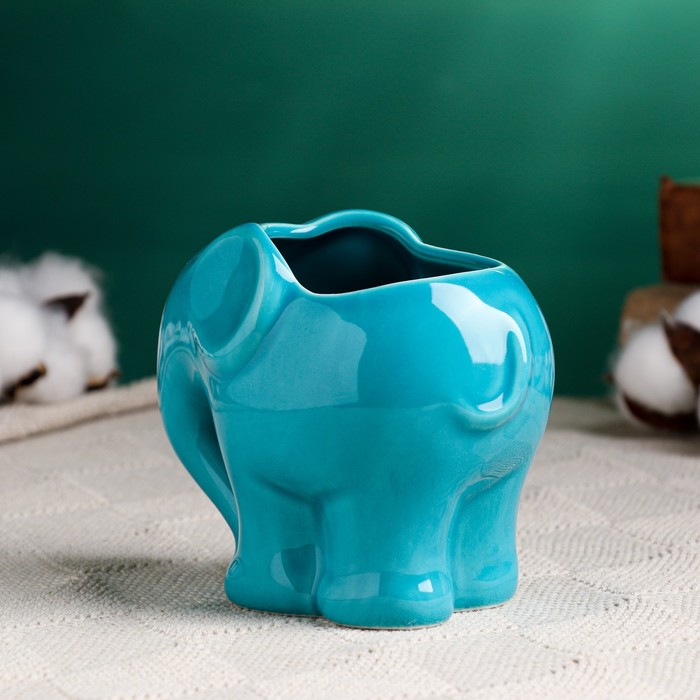 Горшок Горшок "Слоник" голубой, 12х8,5х10см