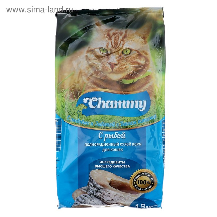 Сухой корм Chammy для кошек, рыба, 1,9 кг Сухой корм Chammy для кошек, рыба, 1,9 кг