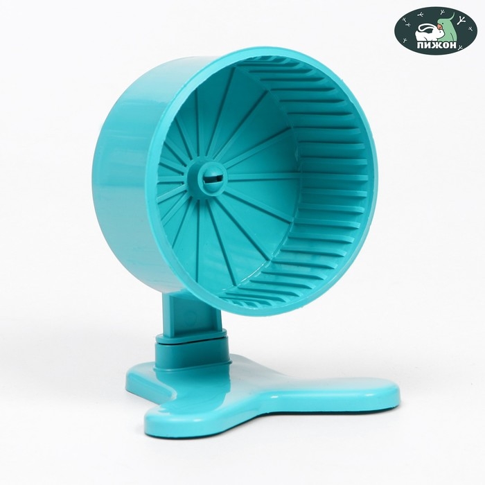 Колесо для грызунов полузакрытое пластиковое, с подставкой, 9 см, бирюзовое Колесо для грызунов полузакрытое пластиковое, с подставкой, 9 см, бирюзовое