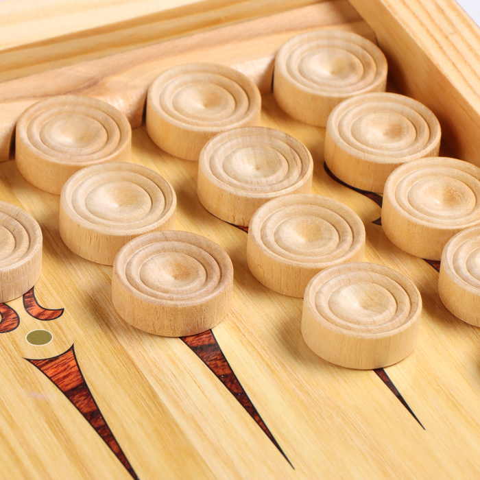 Нарды деревянные большие, настольная игра Нарды деревянные большие, настольная игра "Волки", 50 х 50 см, с шашками