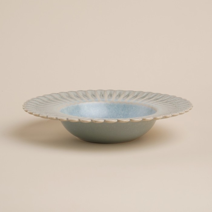 Тарелка для пасты SL Home «Эхо Крита», 340 мл, d=24 см, цвет голубой Тарелка для пасты SL Home «Эхо Крита», 340 мл, d=24 см, цвет голубой