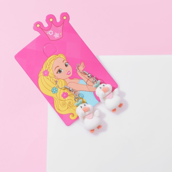 Серьги детские «Выбражулька» гусь, цветные Серьги детские «Выбражулька» гусь, цветные