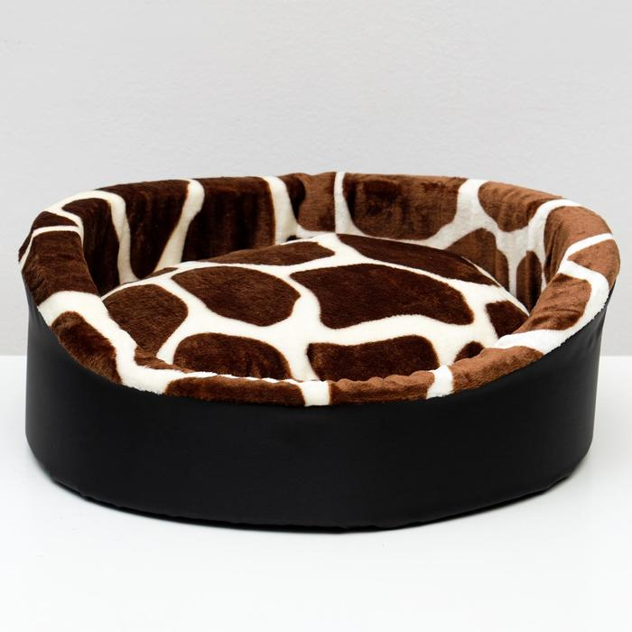 Лежанка  Лежанка "Оксфорд" №2, с мехом, 46 х 36 х 15 см микс цветов