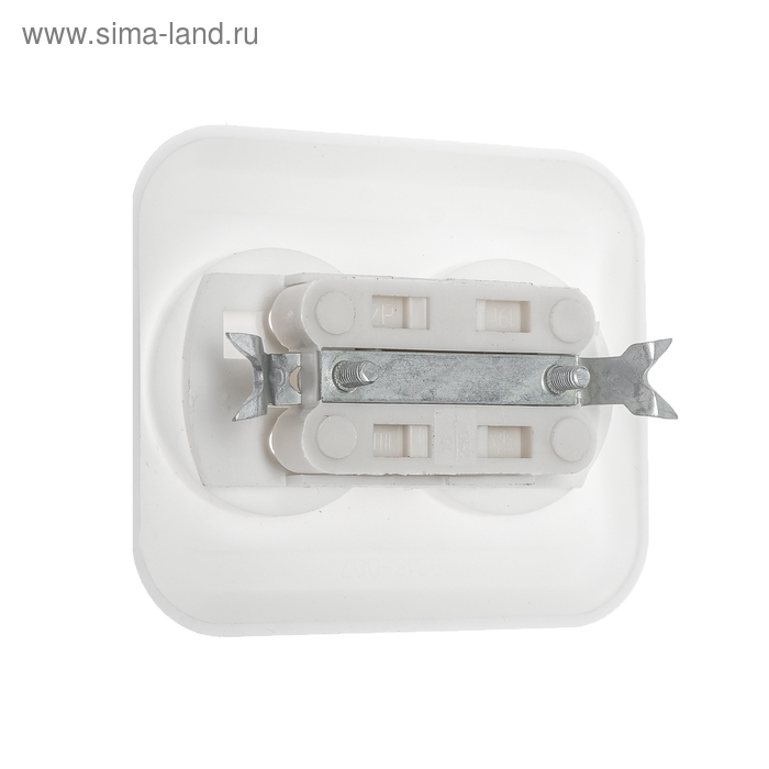 Розетка  Розетка "Элект" РС 16-007, 16 А, 250 В, двухместная, скрытая, без з/к, белая