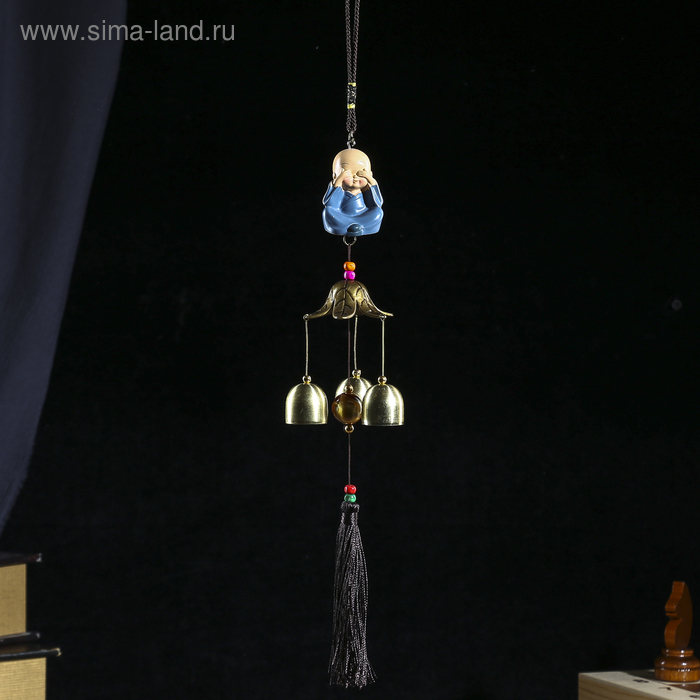 Музыка ветра металл Музыка ветра металл "Маленький будда" 3 колокольчика МИКС 40 см