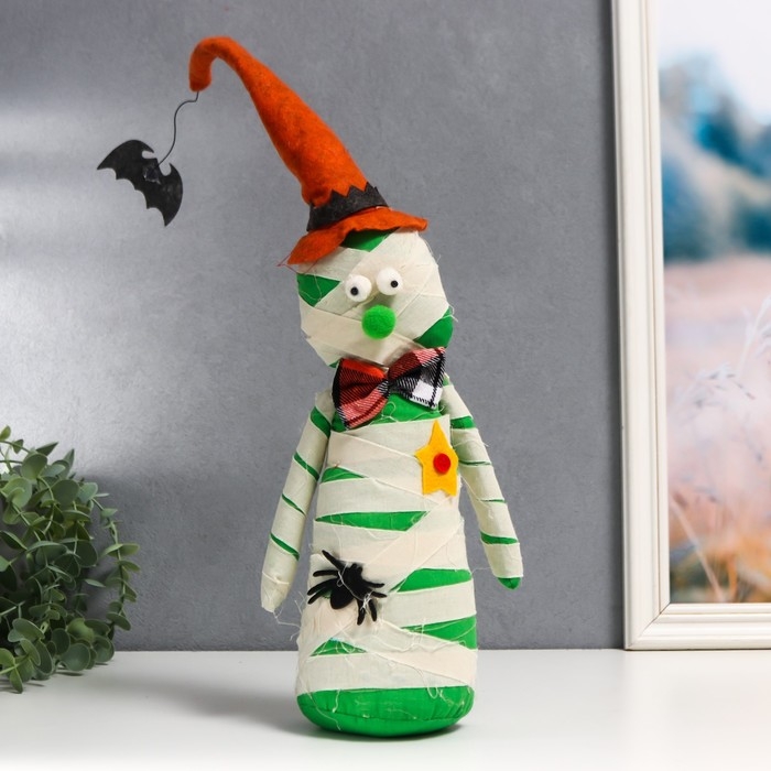 Кукла интерьерная Кукла интерьерная "Мумия в колпаке с летучей мышью" 40х10 см