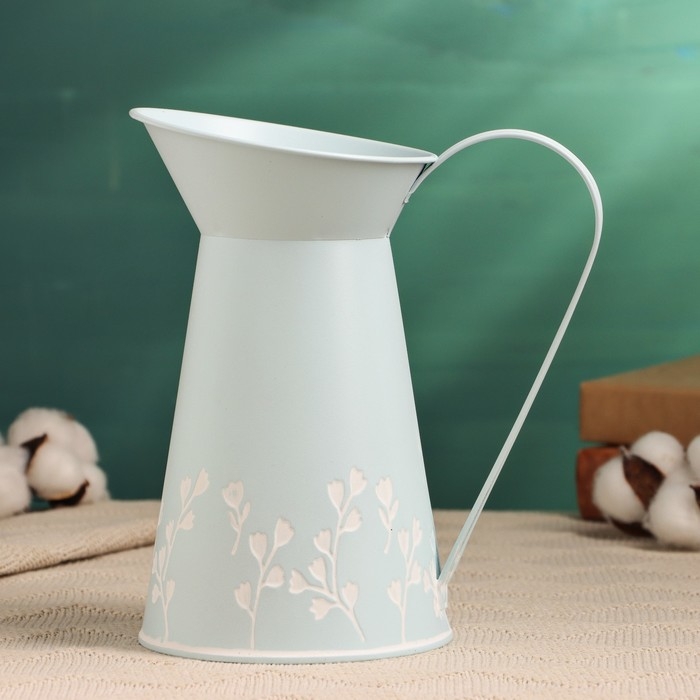 Кашпо  Кашпо "Кувшин Ландыши" голубой, 12х16х20см