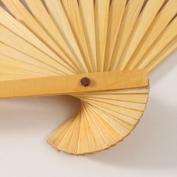 Веер бамбук, текстиль h=50 см  Веер бамбук, текстиль h=50 см "Веточка сакуры" бежевый