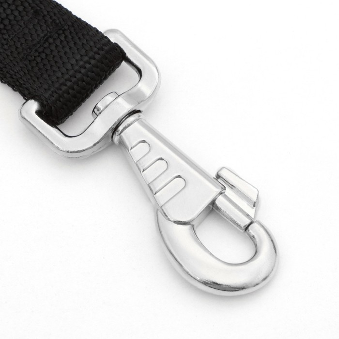 Поводок двухслойный с усиленным карабином, 1,2 м х 2,5 см, чёрный Поводок двухслойный с усиленным карабином, 1,2 м х 2,5 см, чёрный