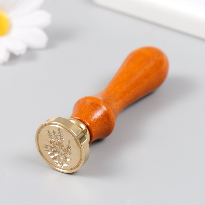 Печать для сургуча с деревянной ручкой "Водоросль" 9х2,5х2,5 см