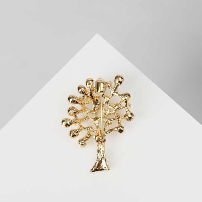 Брошь &laquo;Дерево заснеженное&raquo; с жемчугом, цвет белый в золоте