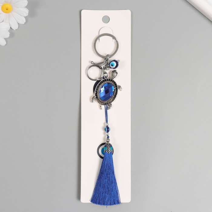 Брелок с карабином от сглаза металл Брелок с карабином от сглаза металл "Черепаха с кисточкой 16 см