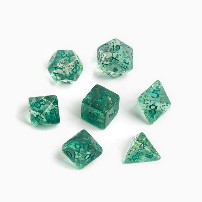 Набор кубиков для D&D (Dungeons and Dragons, ДнД) Набор кубиков для D&D (Dungeons and Dragons, ДнД) "Время игры", серия: D&D, 7 шт, бирюзовые