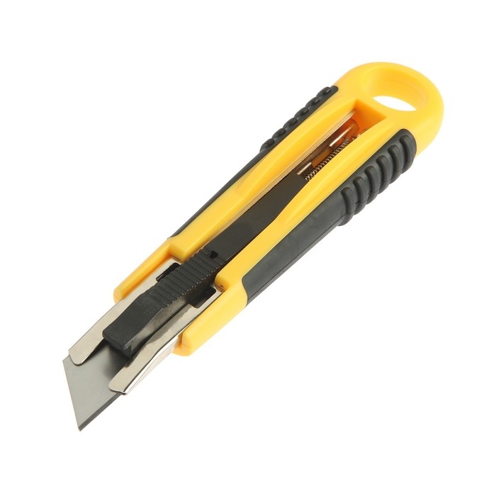 Нож ТУНДРА, 2К корпус, металлическая направляющая, автовозврат, 18 мм Нож ТУНДРА, 2К корпус, металлическая направляющая, автовозврат, 18 мм