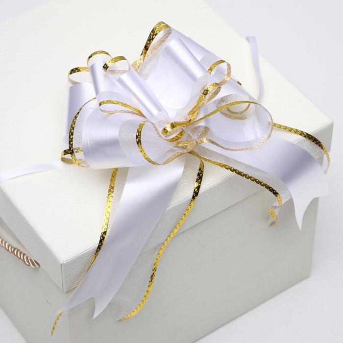 Бант-бабочка №7 Бант-бабочка №7 "Золотая полоса", белый