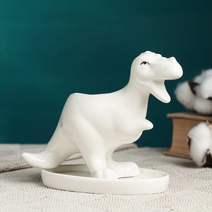 Горшок Горшок "Тирекс" белый, 14х6,5х11см