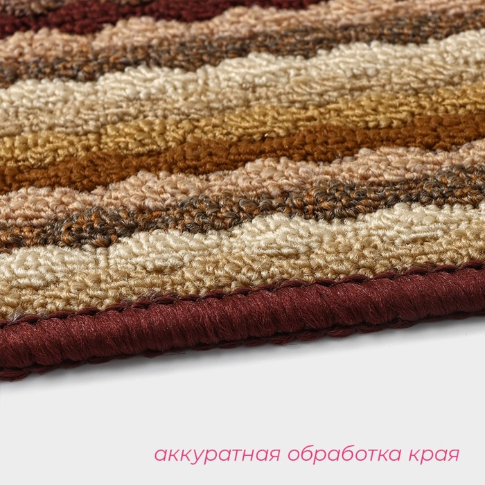 Коврик влаговпитывающий придверный Доляна «Цветная косичка», 38×57 см, цвет коричневый Коврик влаговпитывающий придверный Доляна «Цветная косичка», 38×57 см, цвет коричневый