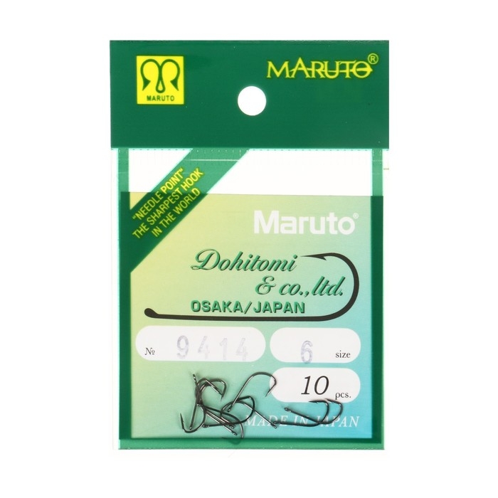 Крючки универсальные Maruto 9414, цвет BN, № 6, 10 шт. Крючки универсальные Maruto 9414, цвет BN, № 6, 10 шт.