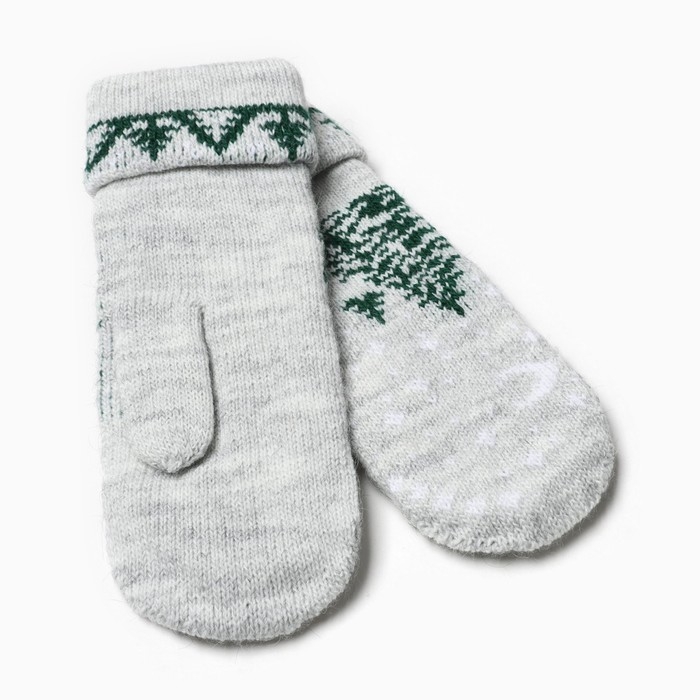 Варежки женские, цвет серый, размер 18 Варежки женские, цвет серый, размер 18