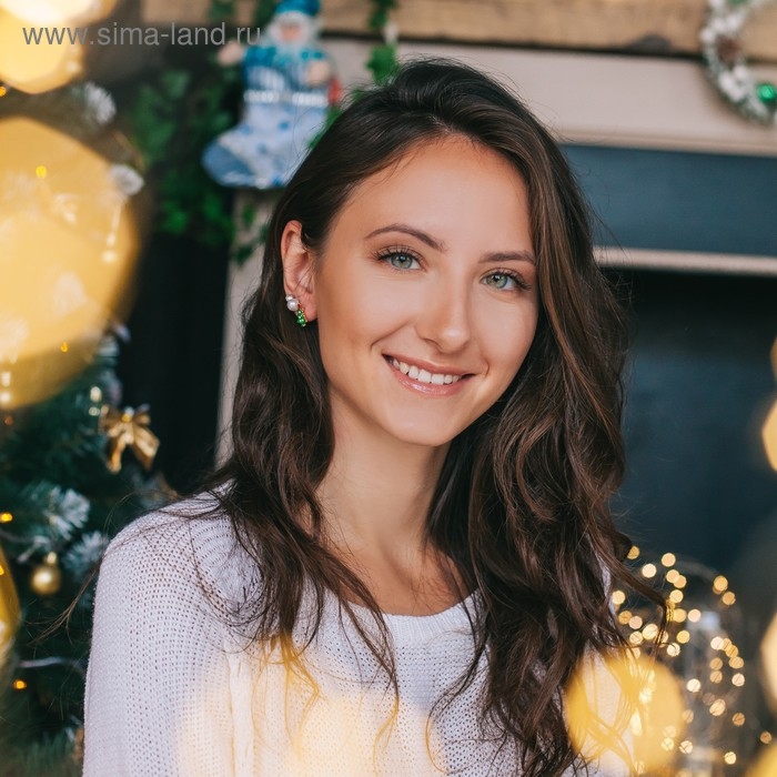 Новый год! Пусеты 3 пары «Ёлочка», цветные Новый год! Пусеты 3 пары «Ёлочка», цветные