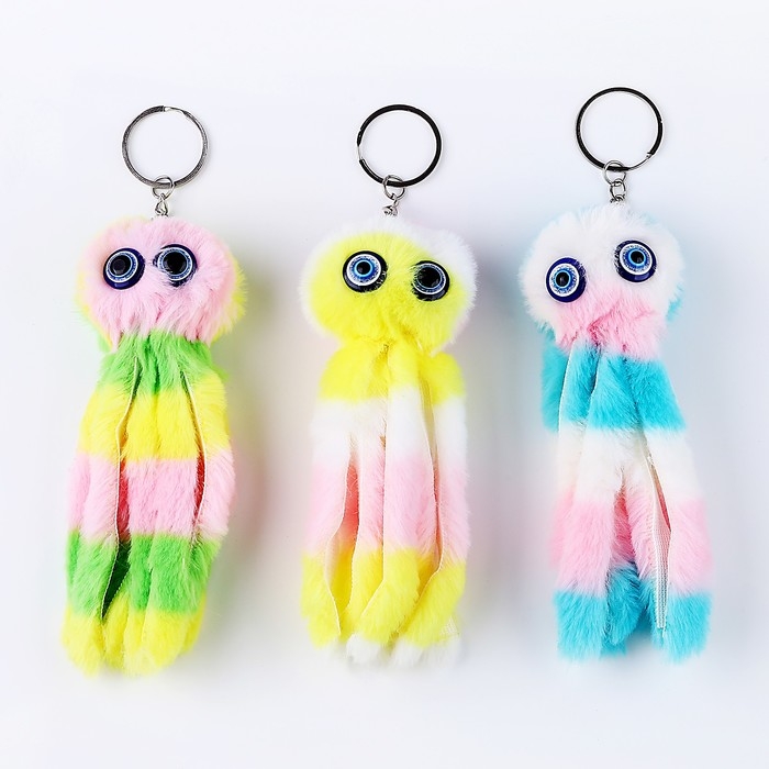 Мягкая игрушка «Осьминог», на брелоке, 11 см, цвета МИКС Мягкая игрушка «Осьминог», на брелоке, 11 см, цвета МИКС